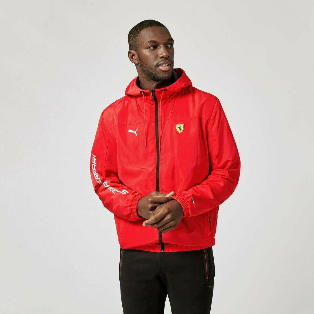 Scuderia Ferrari Puma Windbreaker Jacket-Black/Red Jackets Light Gray