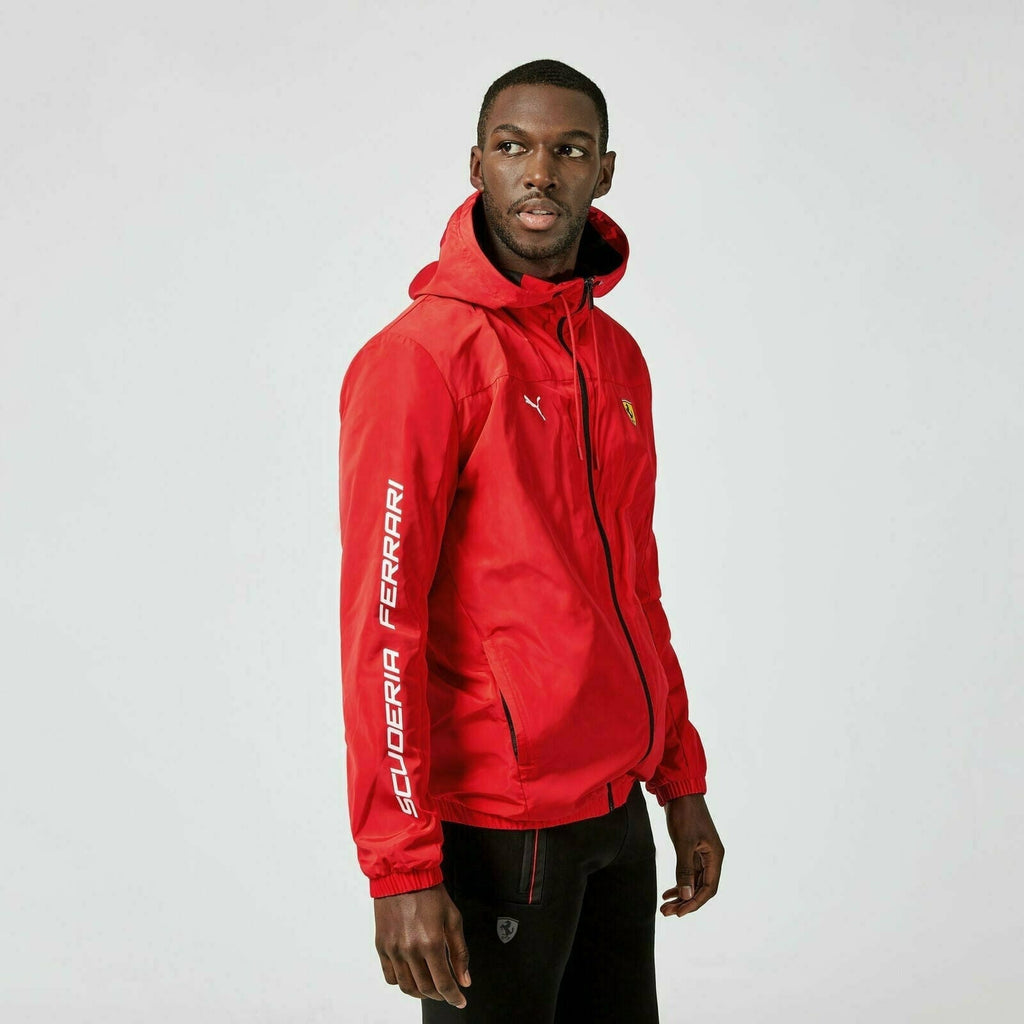 Scuderia Ferrari Puma Windbreaker Jacket-Black/Red Jackets Light Gray