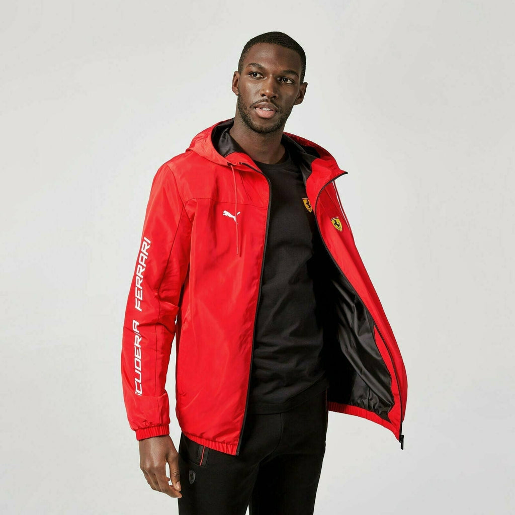 Scuderia Ferrari Puma Windbreaker Jacket-Black/Red Jackets Light Gray