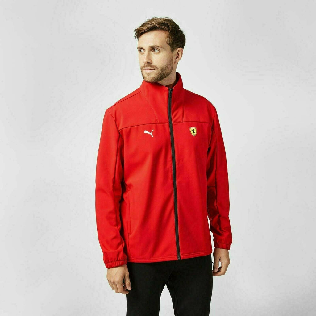 Scuderia Ferrari Puma Men's Softshell Jacket-Black/Red Jackets Light Gray