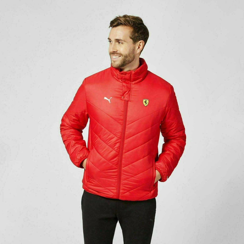 Scuderia Ferrari Men's Puma Padded Jacket-Black/Red Jackets Light Gray