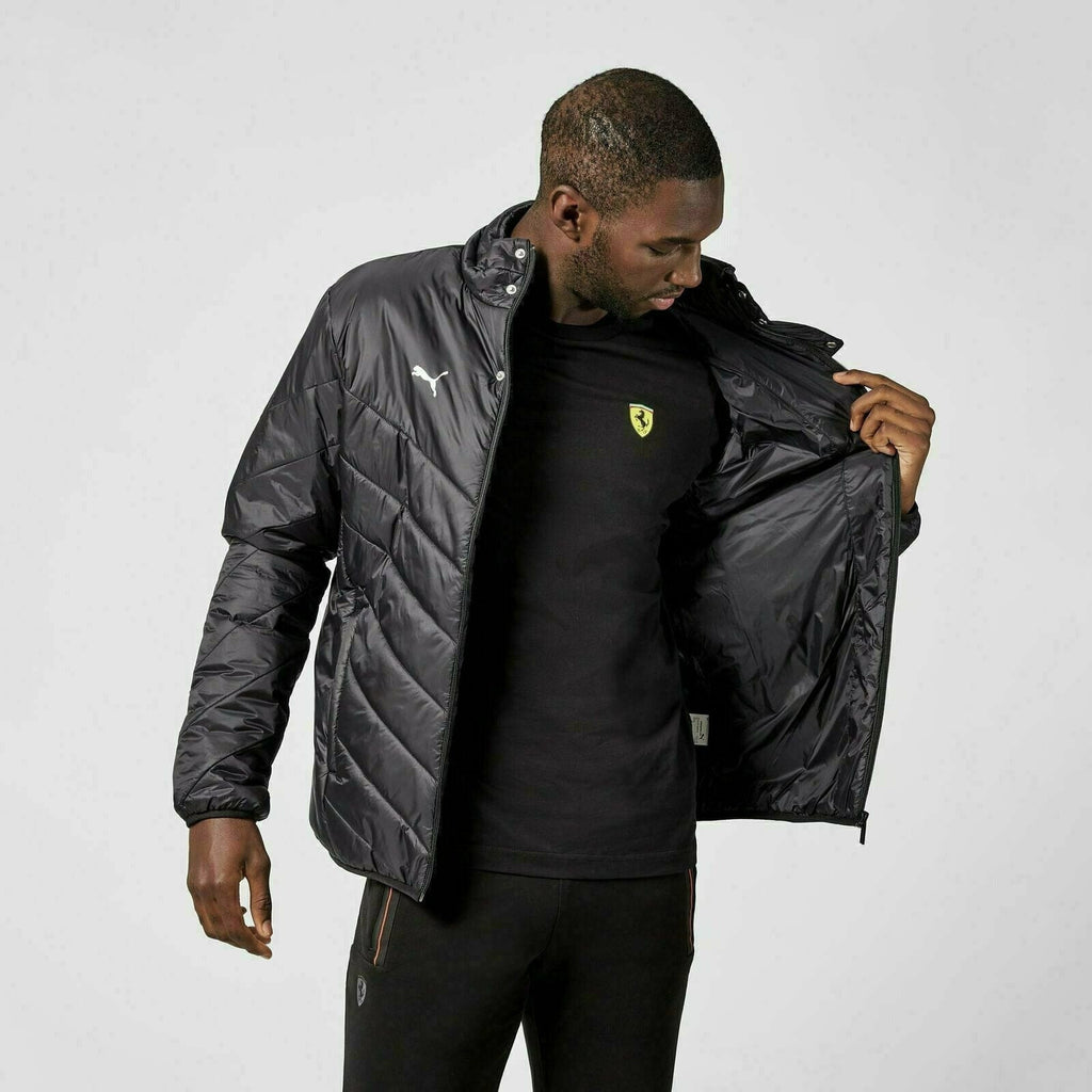 Scuderia Ferrari Men's Puma Padded Jacket-Black/Red Jackets Light Gray