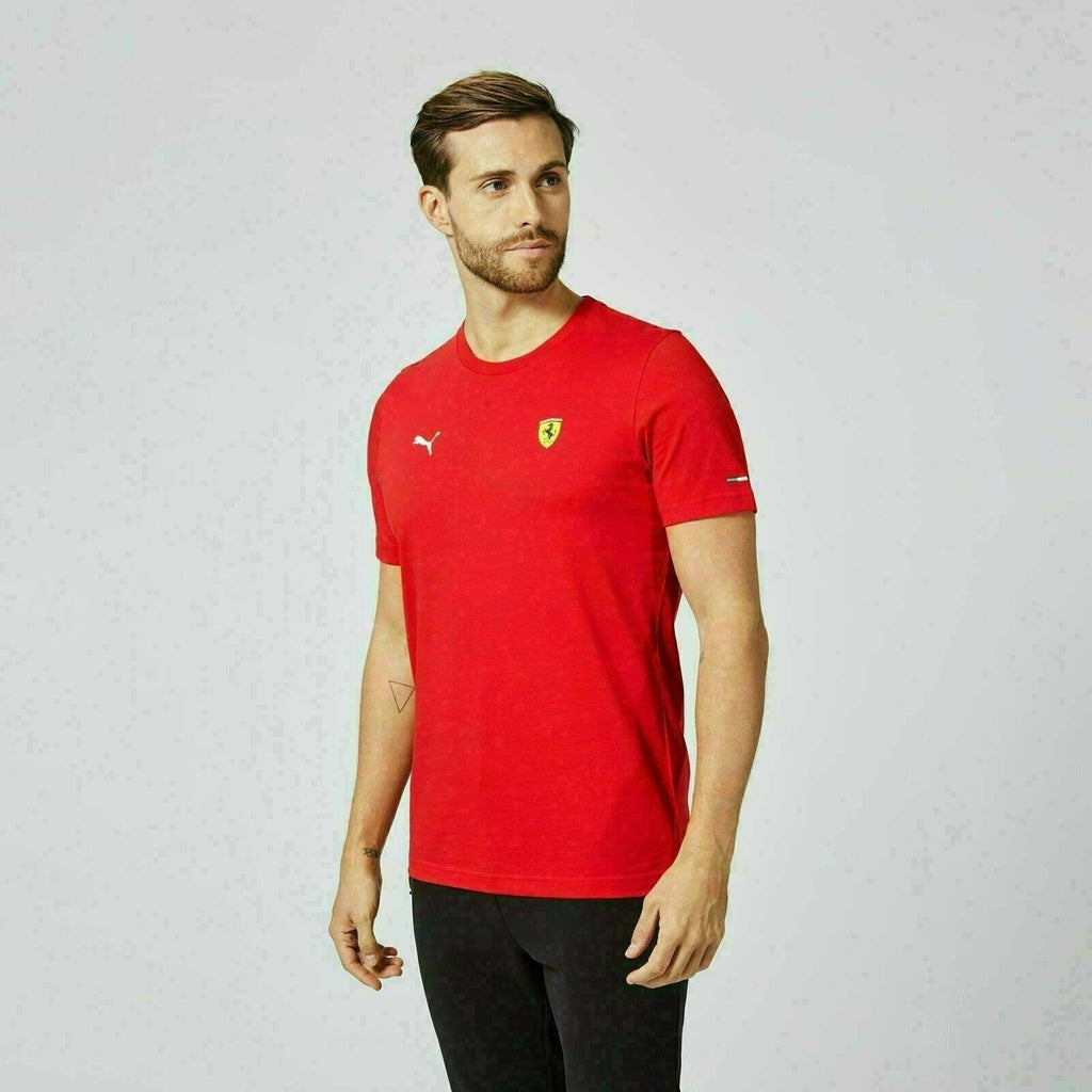 Scuderia Ferrari Men's Puma Small Shield T-Shirt-Red/Black T-shirts Light Gray