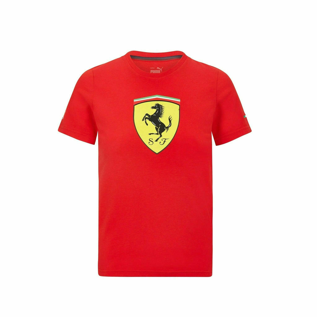 Scuderia Ferrari F1 Men's Puma Large Logo T-Shirt -Black/Red T-shirts Firebrick