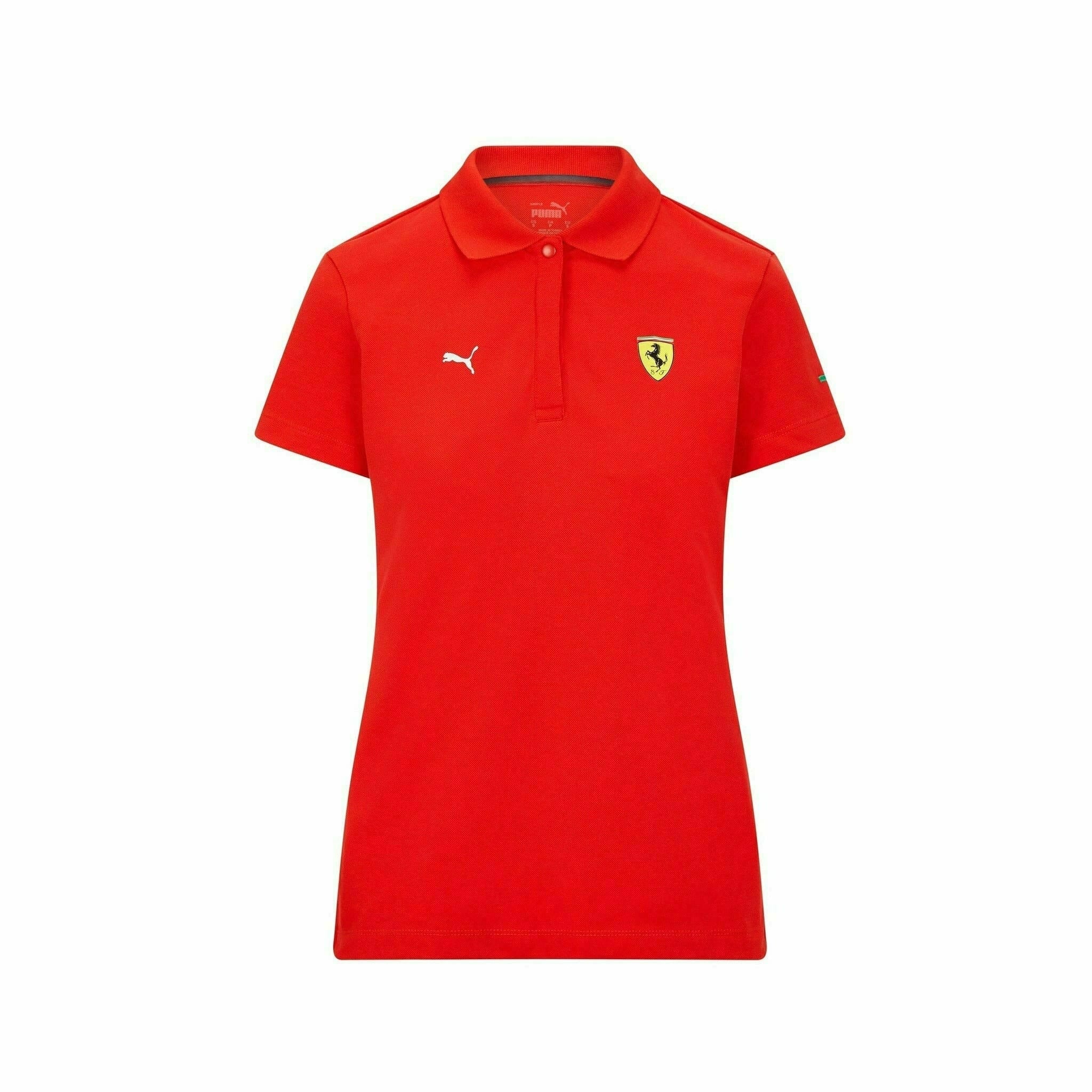 by performer pinion Scuderia Ferrari F1 Women's Puma Small Logo Polo Shirt -Black/Red – CMC  Motorsports®