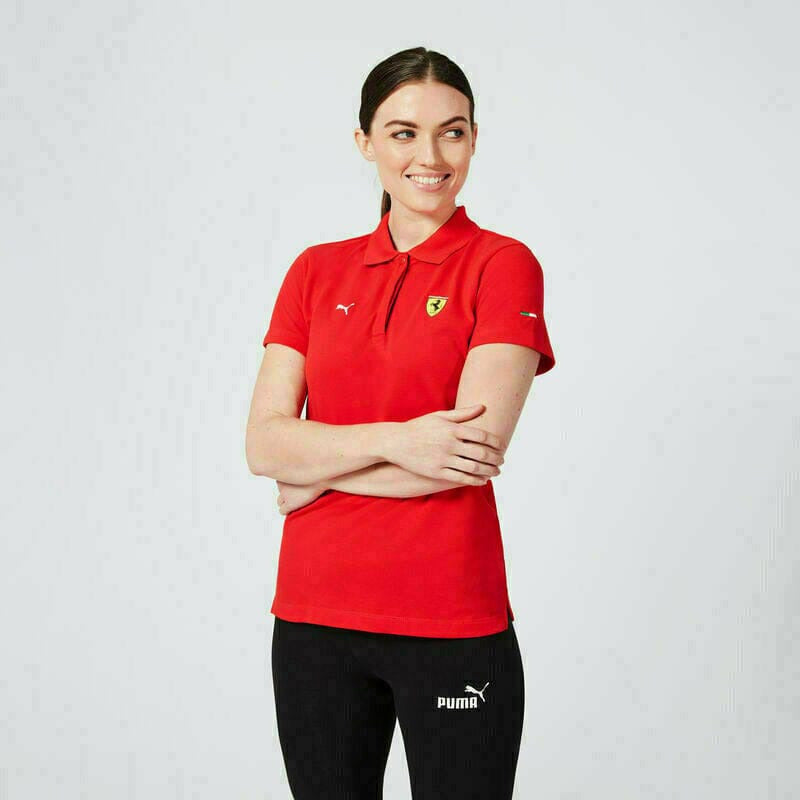 Scuderia Ferrari F1 Women's Puma Small Logo Polo Shirt -Black/Red Polos Light Gray