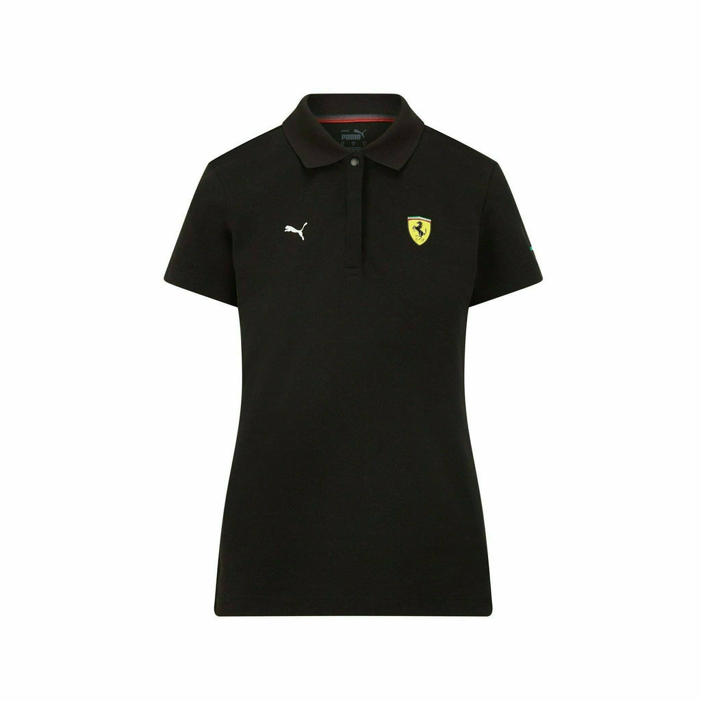Scuderia Ferrari F1 Women's Puma Small Logo Polo Shirt -Black/Red Polos Black