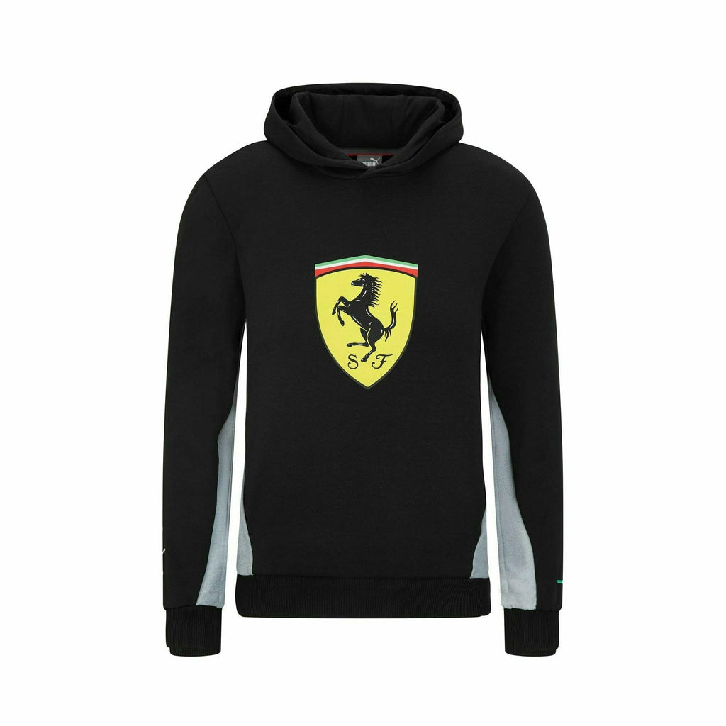 Scuderia Ferrari Kids Puma Large Logo Hoodie-Red/Black Hoodies Black