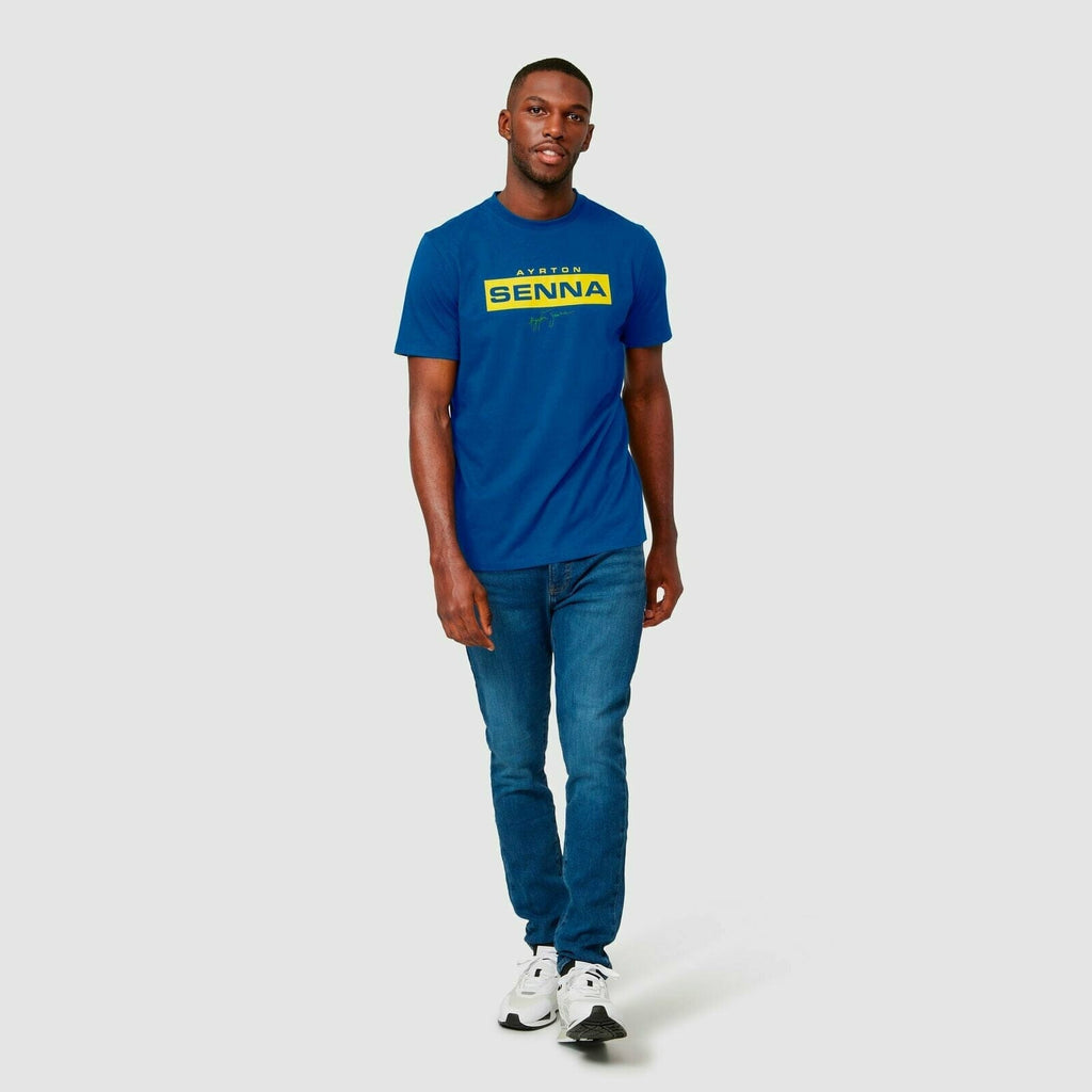 Ayrton Senna Fanwear Logo T-Shirt - Navy/Green/Yellow T-shirts Lavender