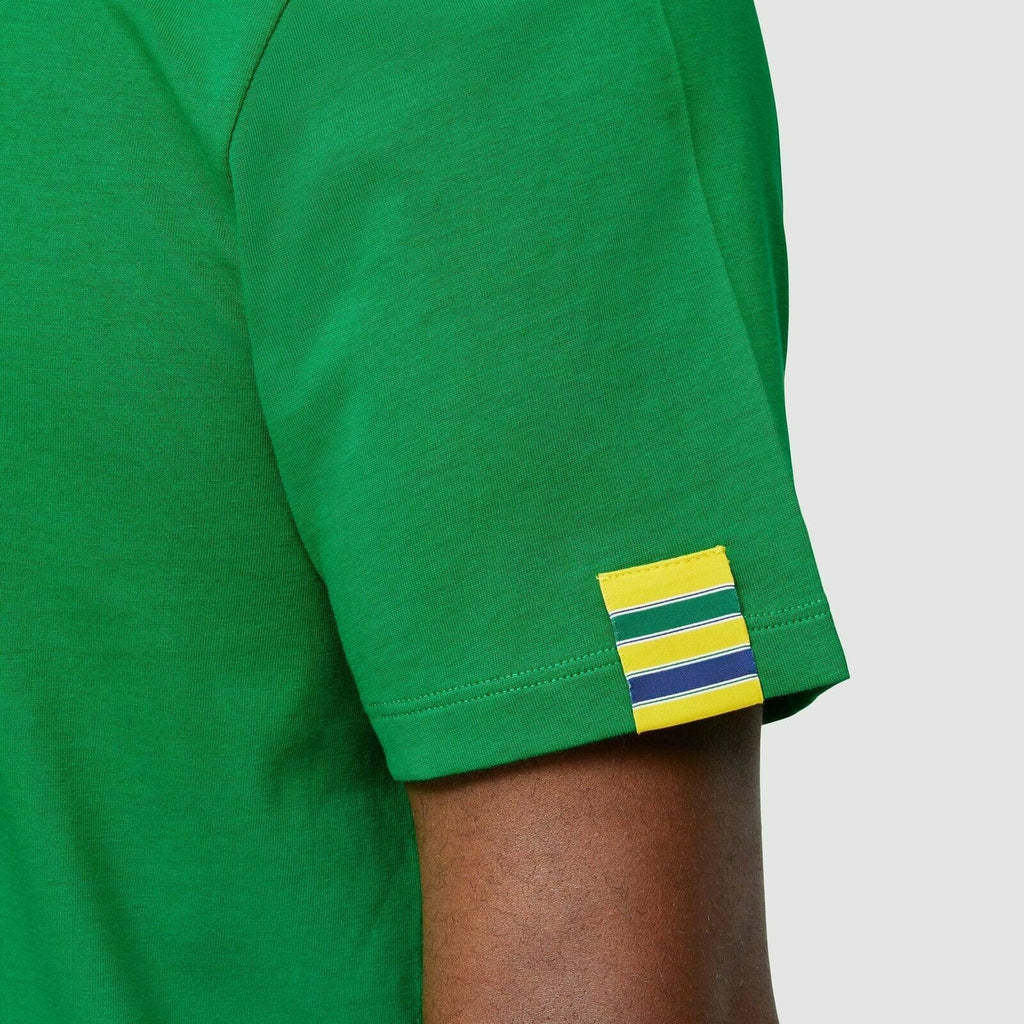 Ayrton Senna Fanwear Logo T-Shirt - Navy/Green/Yellow T-shirts Light Gray
