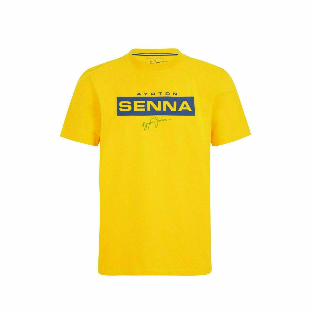 Ayrton Senna Fanwear Logo T-Shirt - Navy/Green/Yellow T-shirts Gold