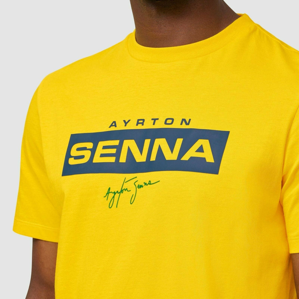 Ayrton Senna Fanwear Logo T-Shirt - Navy/Green/Yellow T-shirts Gold