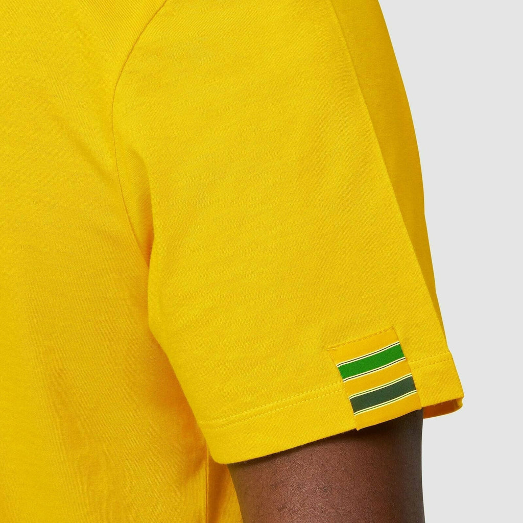 Ayrton Senna Fanwear Logo T-Shirt - Navy/Green/Yellow T-shirts Goldenrod