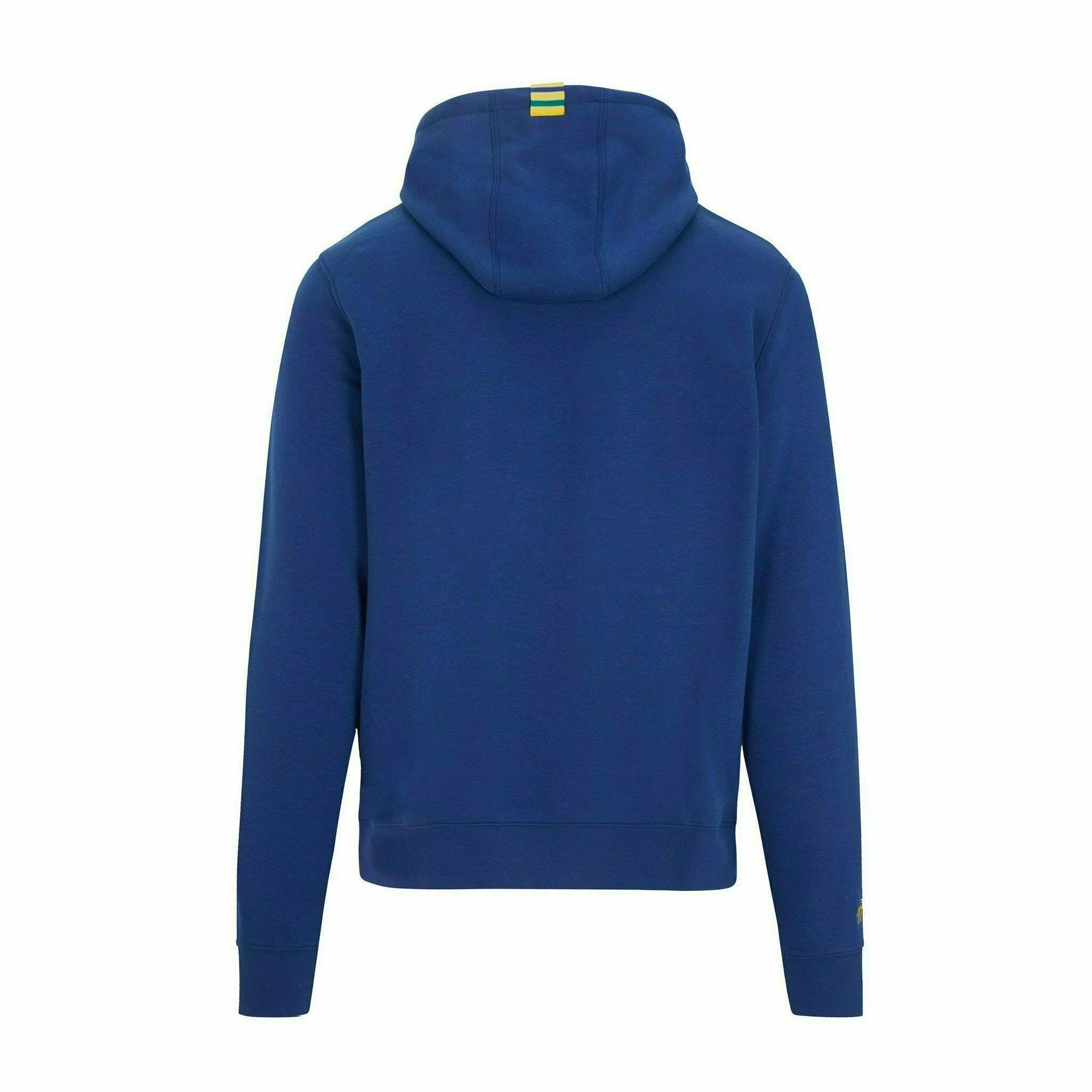 Ayrton Senna Men's Fanwear Logo Hoody- Navy Hoodies Midnight Blue