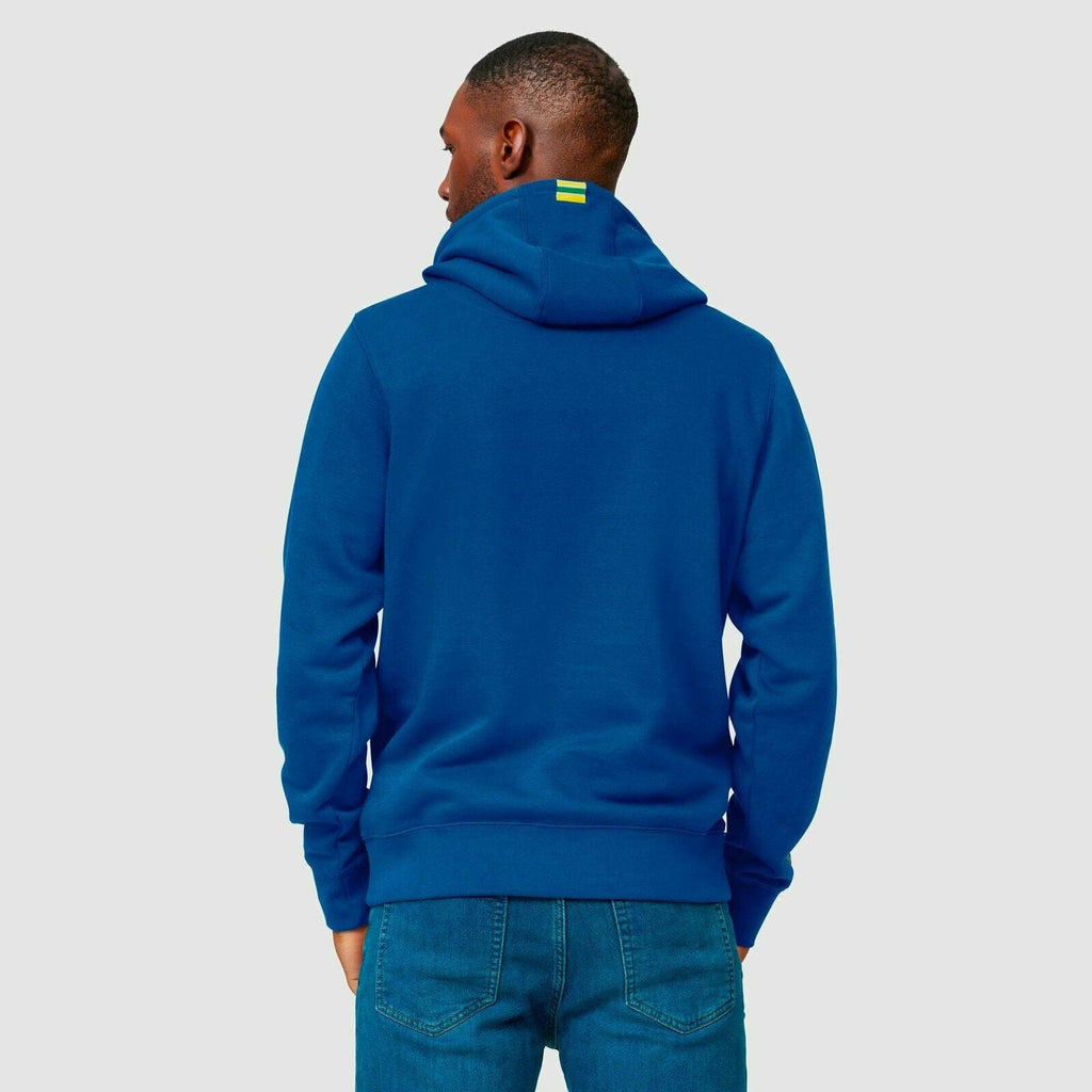 Ayrton Senna Men's Fanwear Logo Hoody- Navy Hoodies Lavender