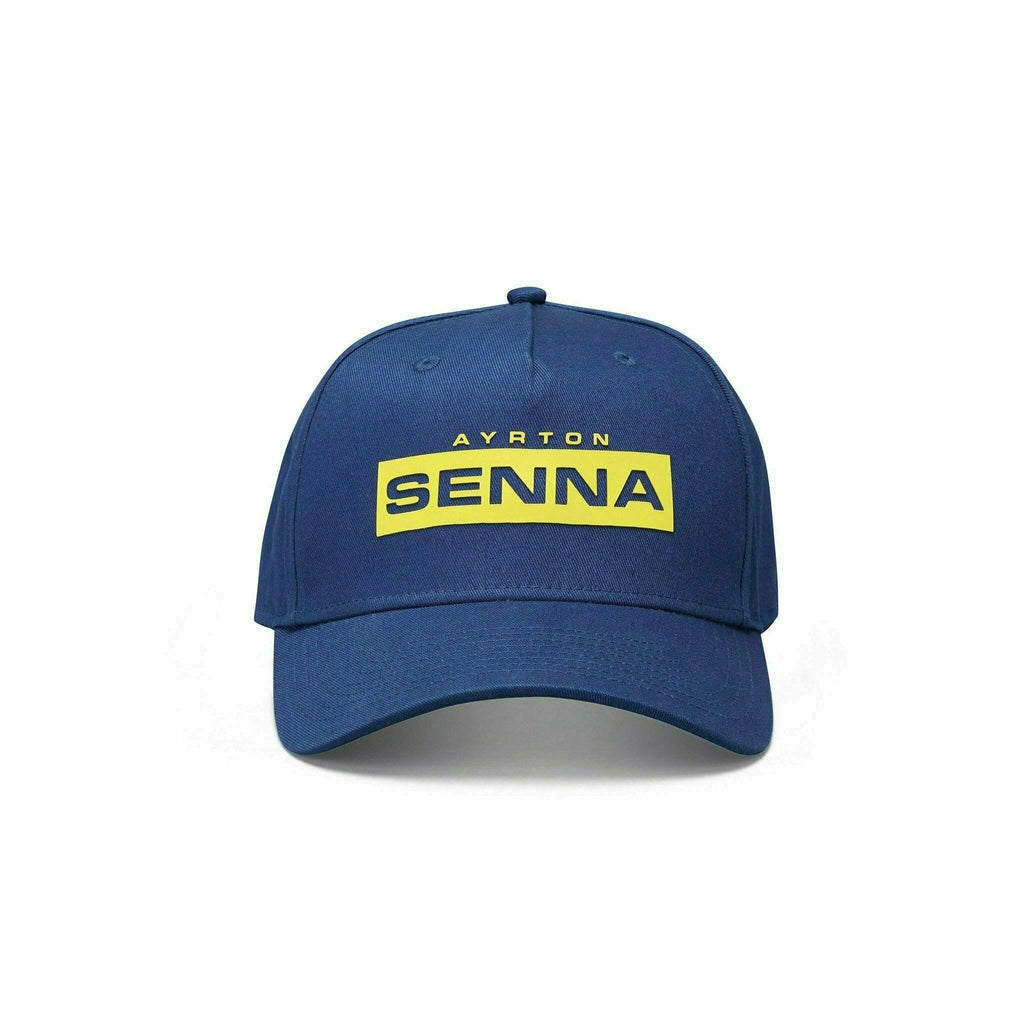 Ayrton Senna Logo Baseball Hat - Navy/Green Hats Dark Slate Blue