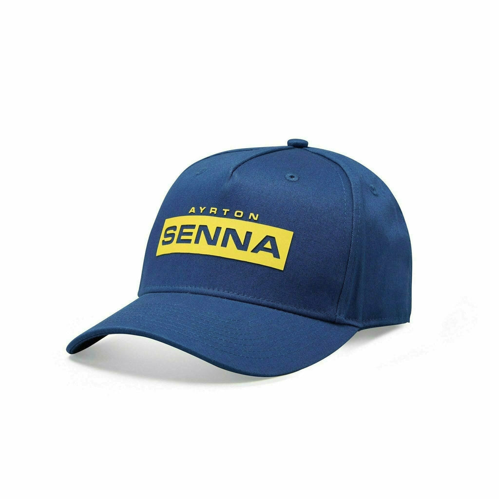 Ayrton Senna Logo Baseball Hat - Navy/Green Hats Dark Slate Blue