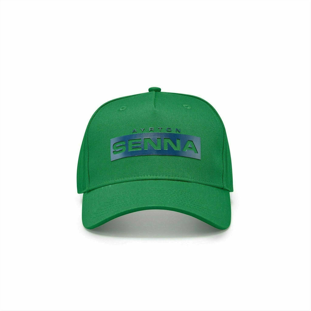 Ayrton Senna Logo Baseball Hat - Navy/Green Hats Sea Green