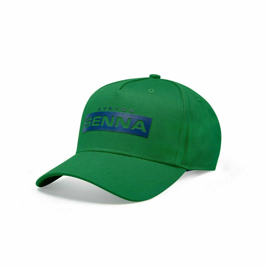 Ayrton Senna Logo Baseball Hat - Navy/Green Hats Sea Green