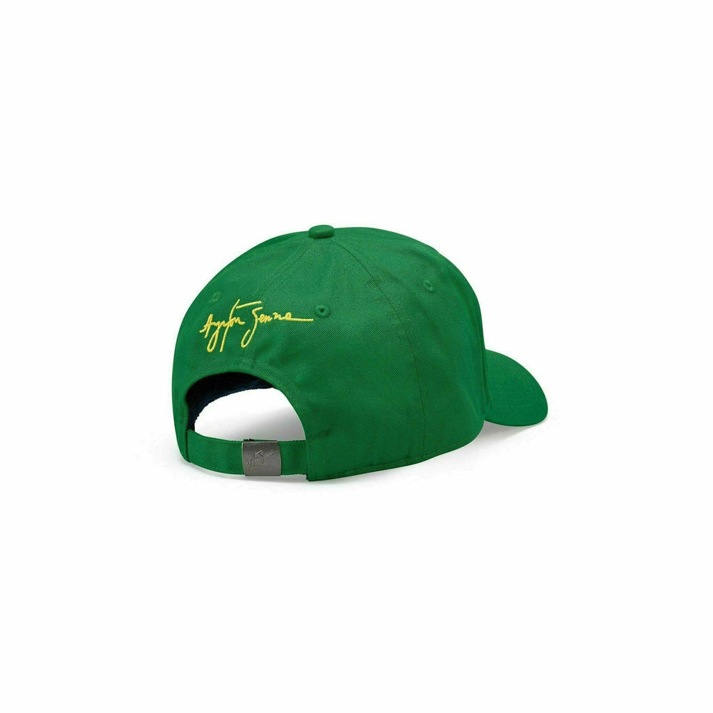 Ayrton Senna Logo Baseball Hat - Navy/Green Hats Forest Green