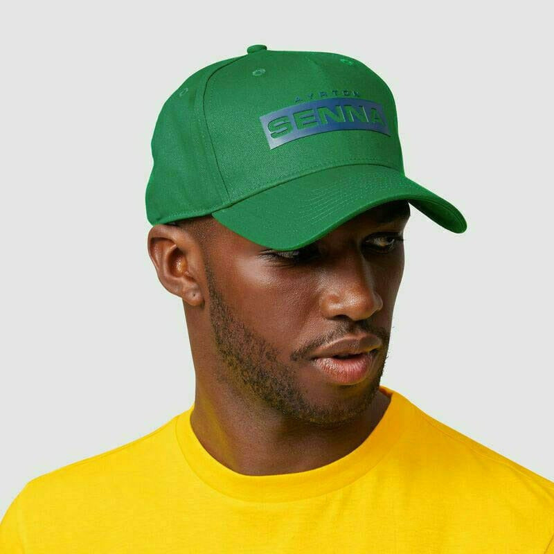Ayrton Senna Logo Baseball Hat - Navy/Green Hats Dark Slate Gray