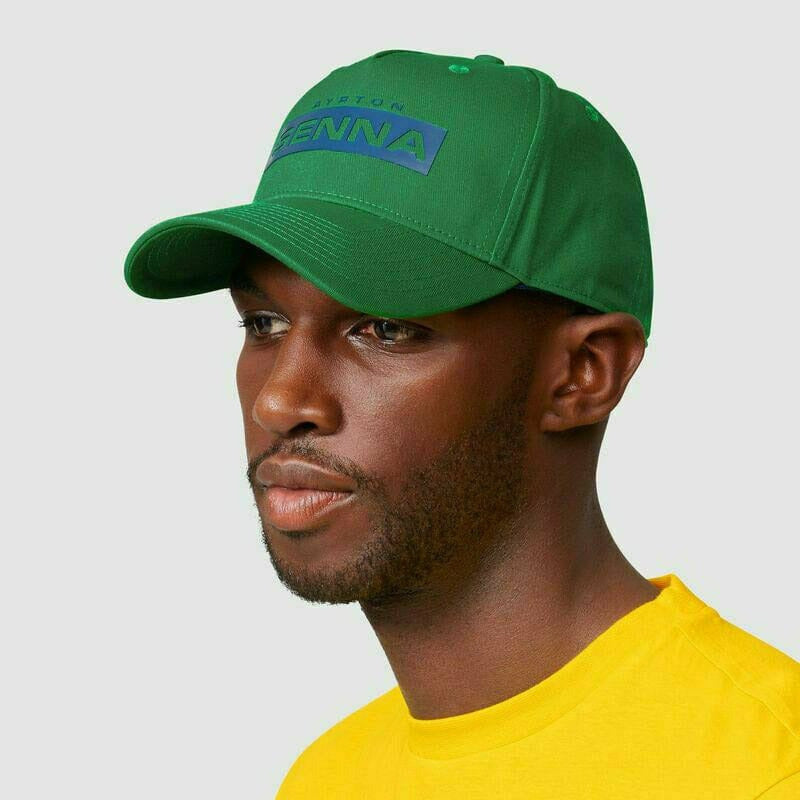 Ayrton Senna Logo Baseball Hat - Navy/Green Hats Lavender