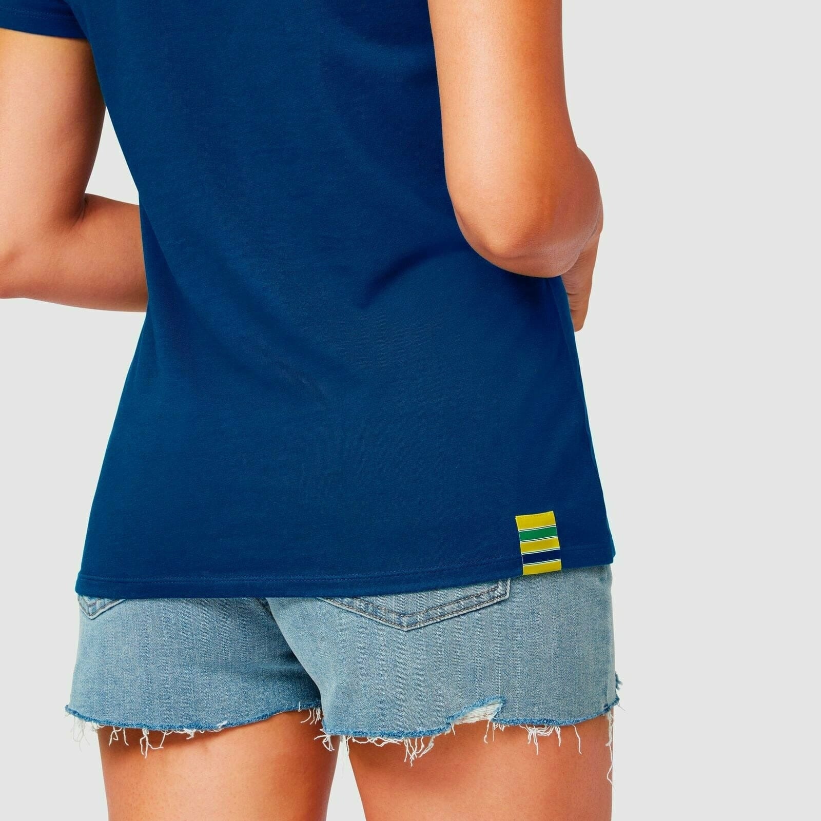 Ayrton Senna Women's Fanwear Logo T-Shirt- Navy T-shirts Light Gray