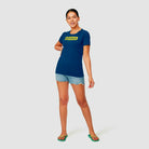 Ayrton Senna Women's Fanwear Logo T-Shirt- Navy T-shirts Lavender