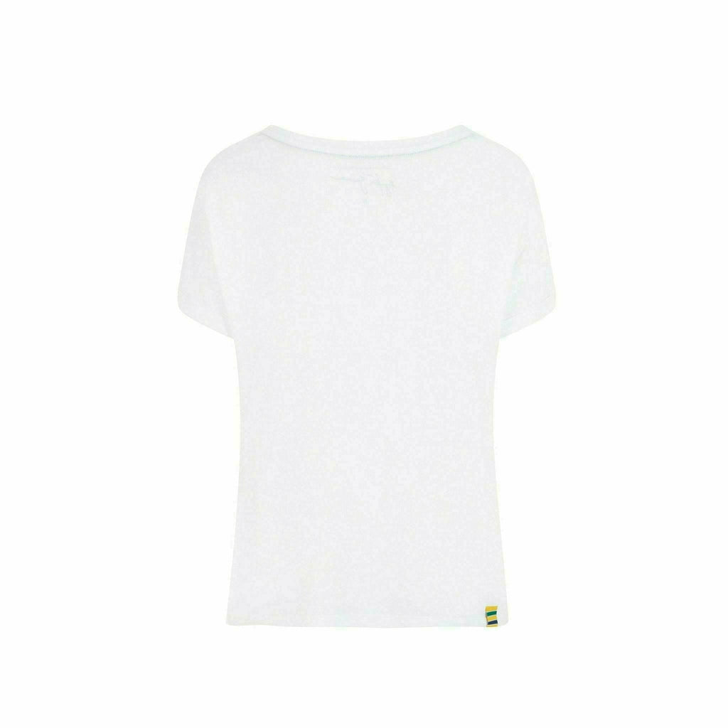Ayrton Senna Women's Fanwear Flag T-Shirt- White T-shirts White Smoke