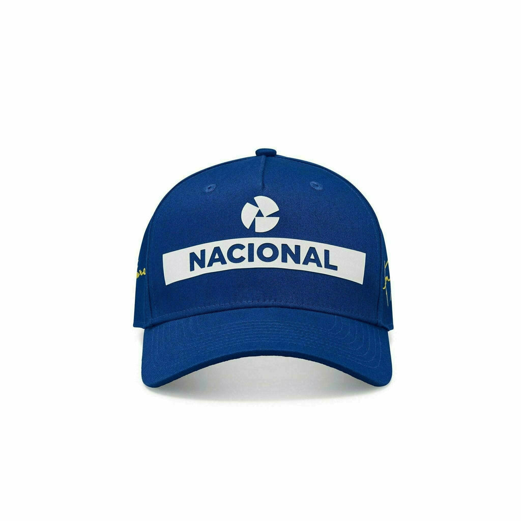 Ayrton Senna Replica Nacional Baseball Hat- Blue Hats Light Gray