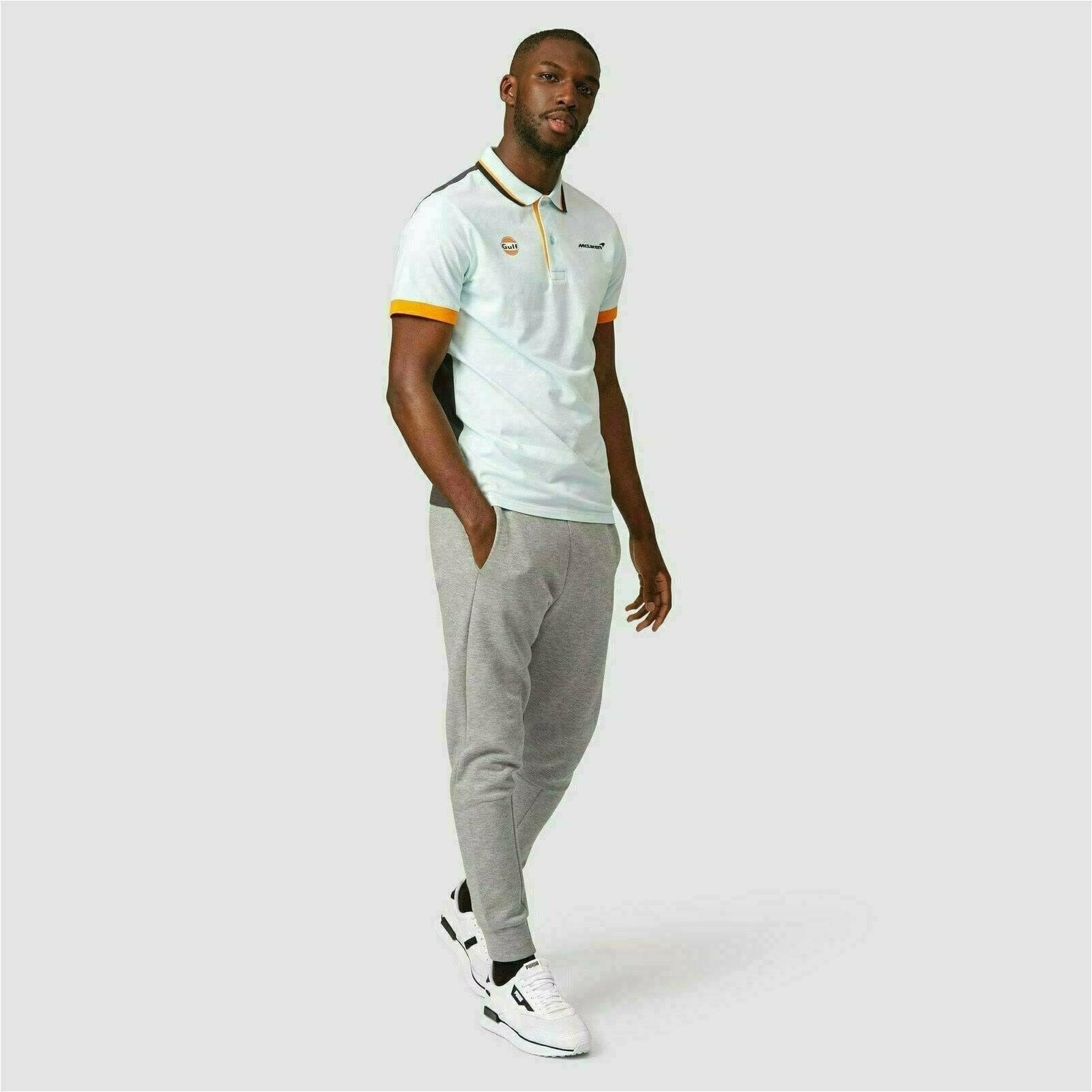 McLaren F1 Gulf Collaboration Men's Classic Polo Shirt -Light Blue Polos Lavender