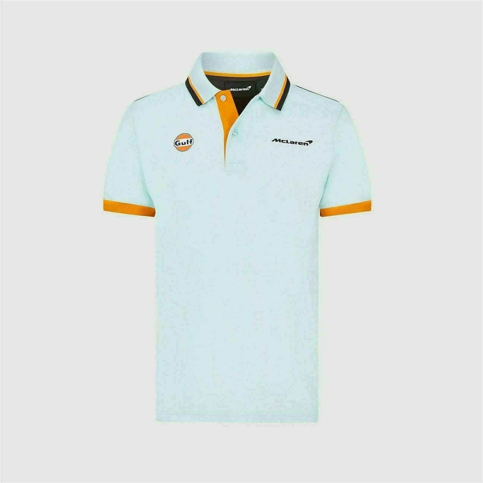 McLaren F1 Gulf Collaboration Men's Classic Polo Shirt -Light Blue Polos Lavender