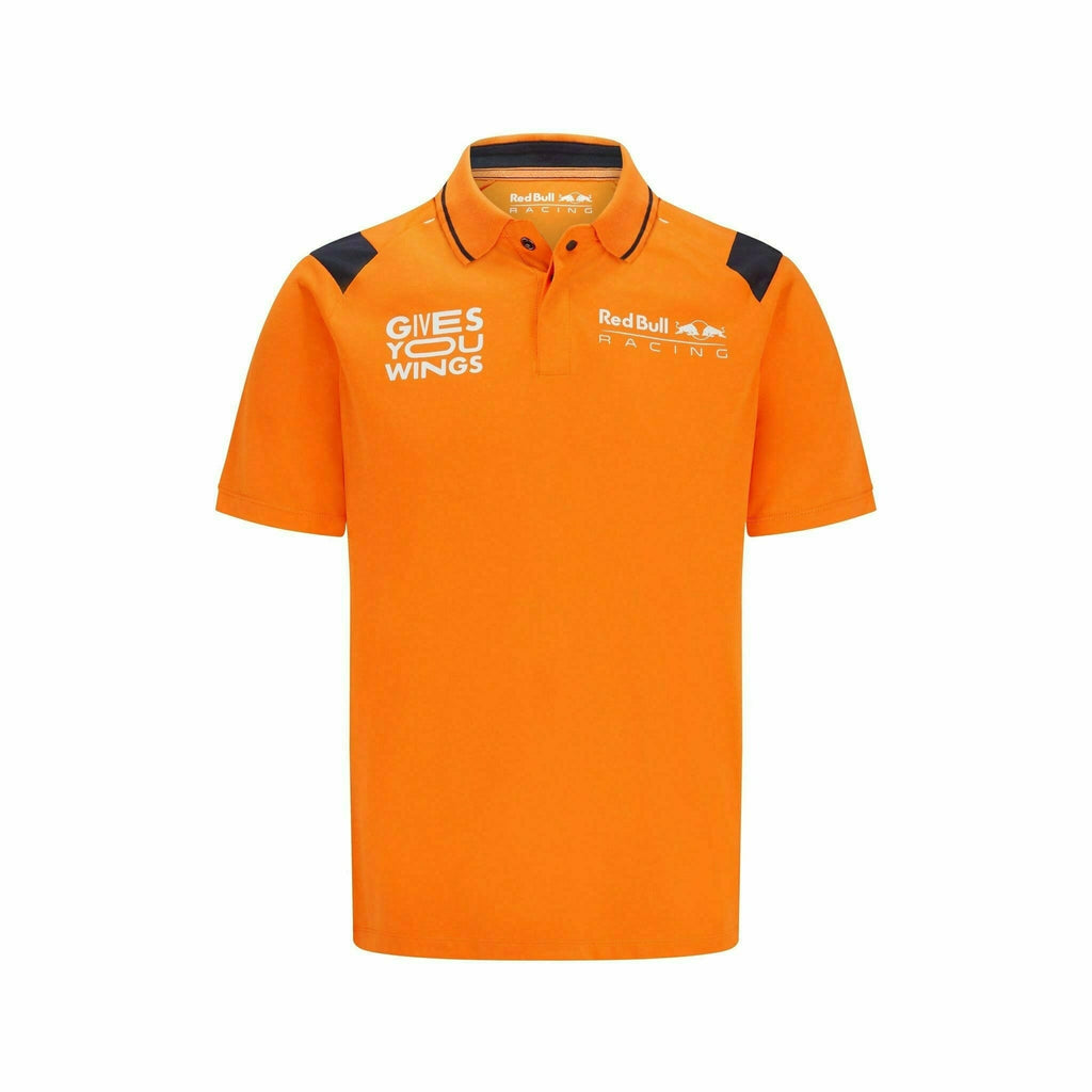 Red Bull Racing F1 Men's Max Verstappen Polo Shirt - Orange Polos Dark Orange
