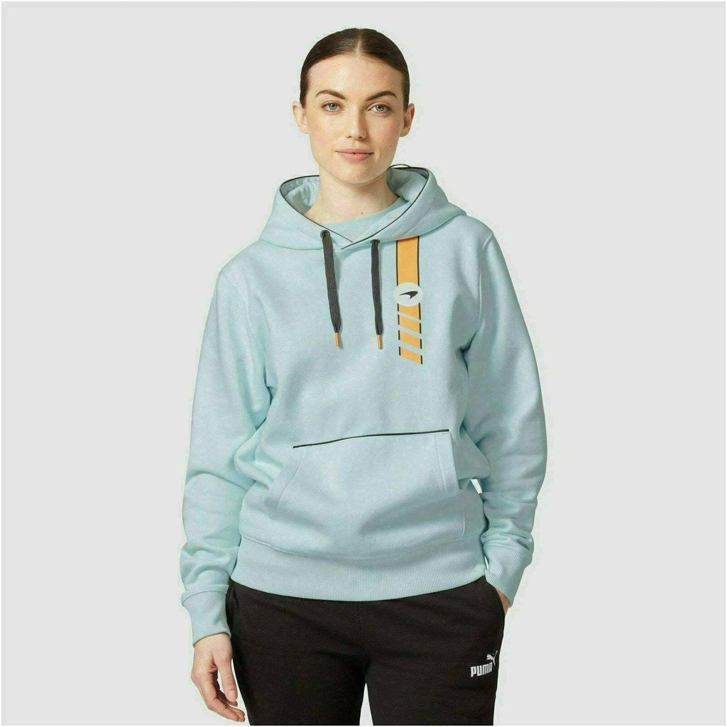 McLaren F1 Gulf Collaboration Racing Stripe Hooded Sweatshirt-Light Blue Hoodies Light Gray
