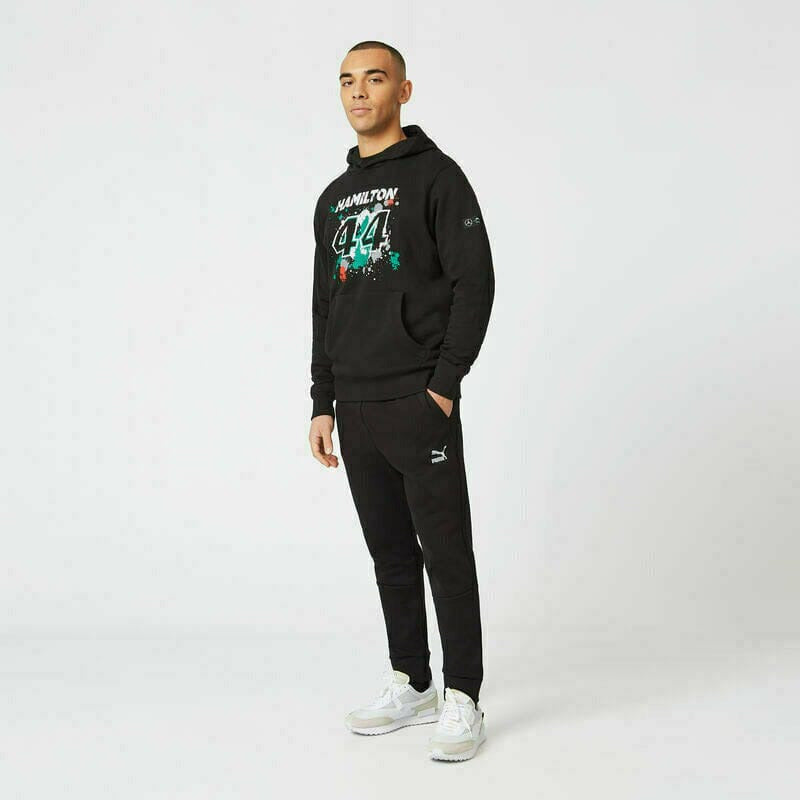 Mercedes Benz AMG Petronas F1 Men's Lewis Hamilton #44 Hooded Sweatshirt - Black Hoodies Lavender