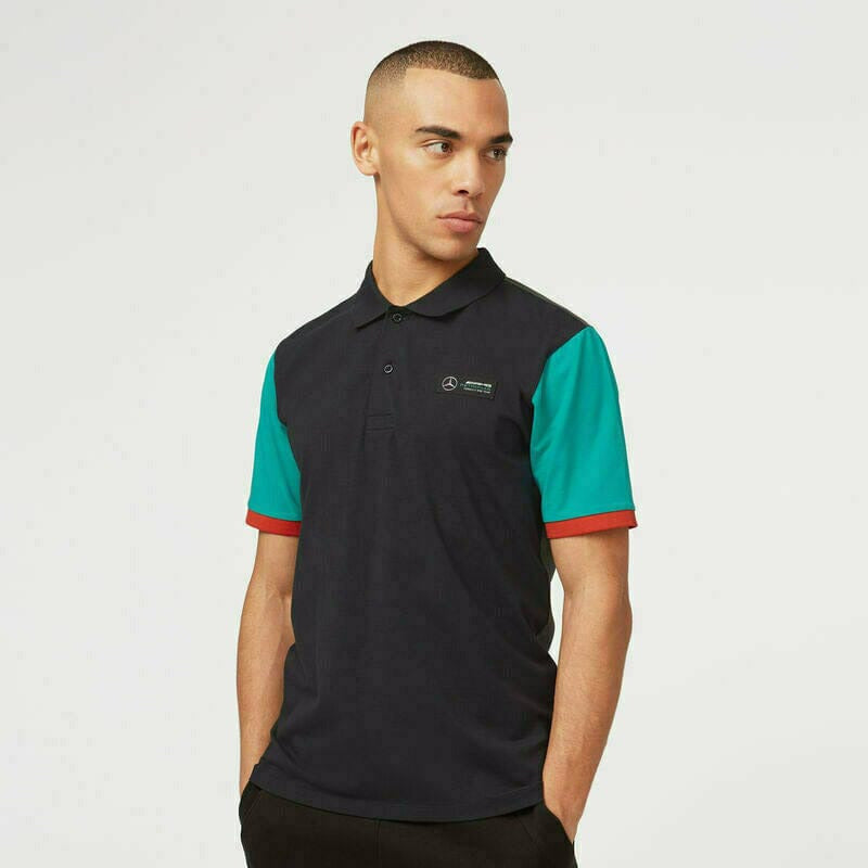 Mercedes Benz AMG Petronas F1 Men's Color Block Polo Shirt -Multicolor Polos Dark Slate Gray