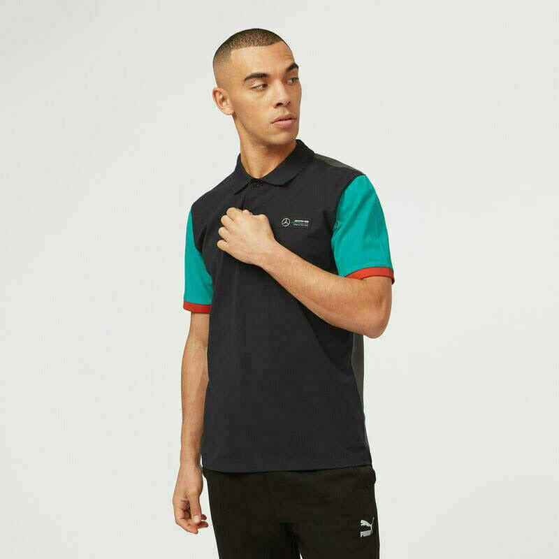 Mercedes Benz AMG Petronas F1 Men's Color Block Polo Shirt -Multicolor Polos Dark Slate Gray