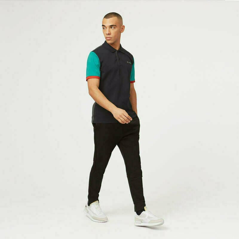 Mercedes Benz AMG Petronas F1 Men's Color Block Polo Shirt -Multicolor Polos Beige
