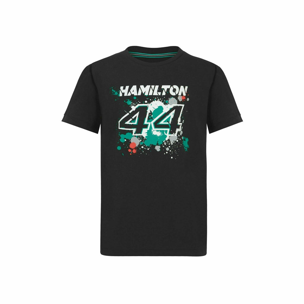 Mercedes Benz AMG Petronas F1 Kids Lewis Hamilton #44 T-Shirt -Youth Black T-shirts Dark Slate Gray