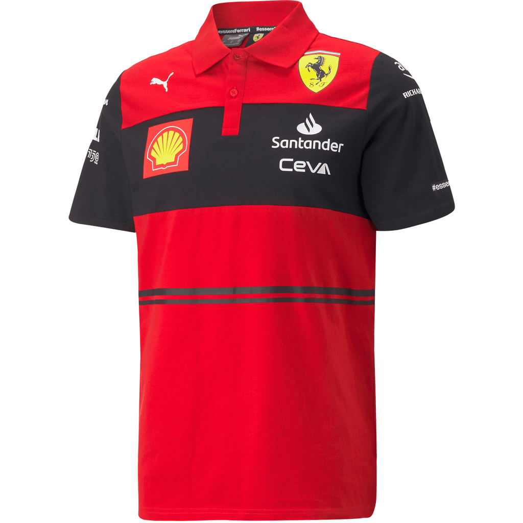 Scuderia Ferrari F1 Men's 2022 Team Polo Shirt - Red Polos Firebrick