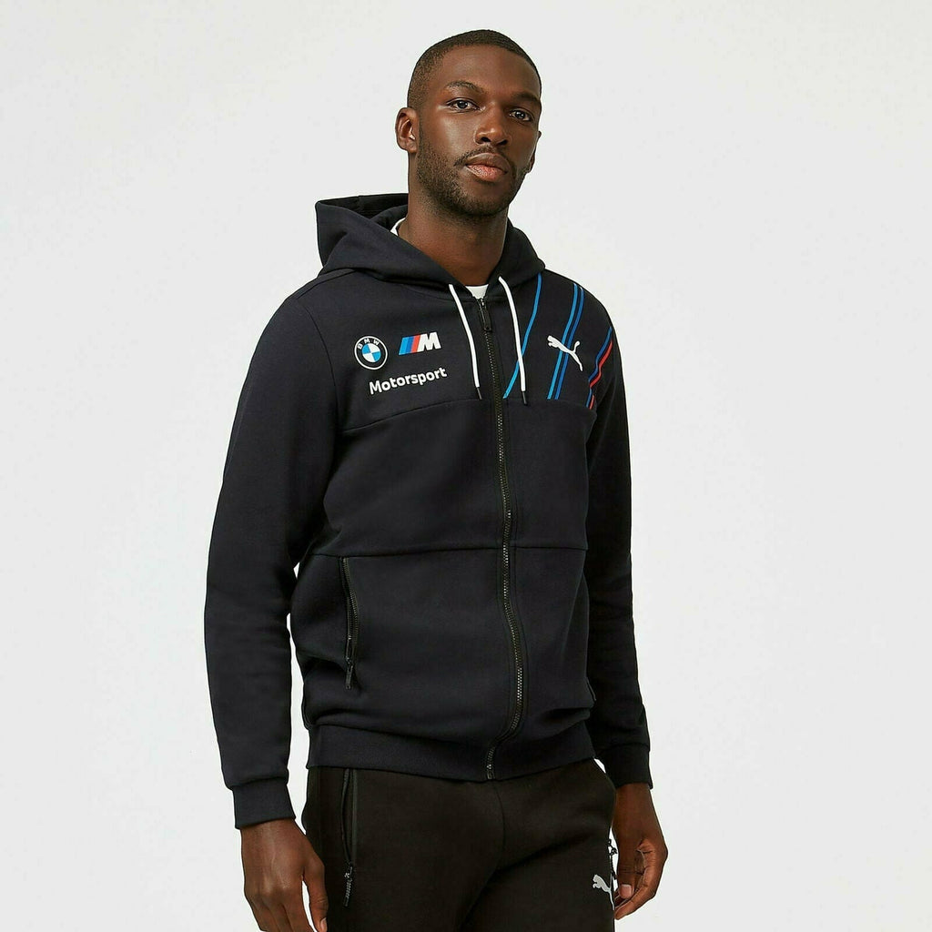 BMW Motorsports Men's Team Full Zip Hooded Sweatshirt- Gray Hoodies Lavender
