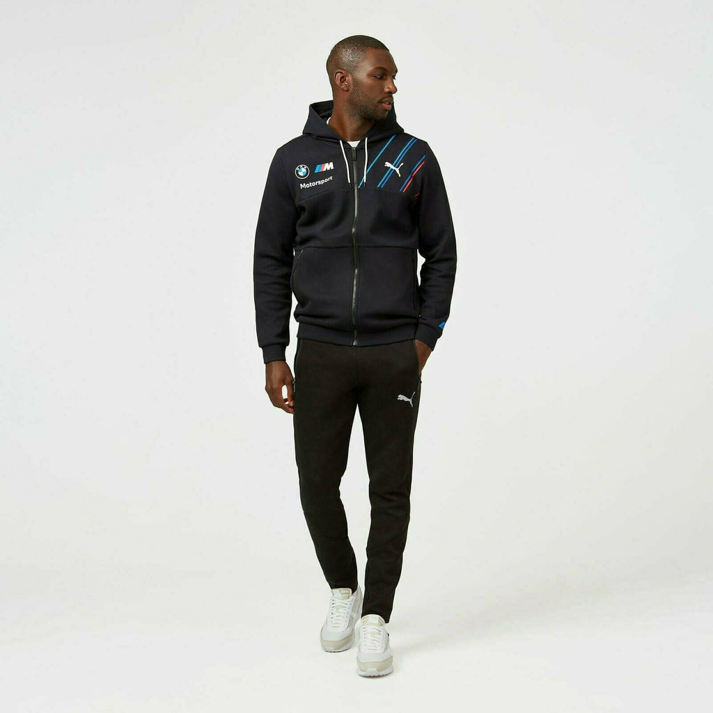 BMW Motorsports Men's Team Full Zip Hooded Sweatshirt- Gray Hoodies Lavender