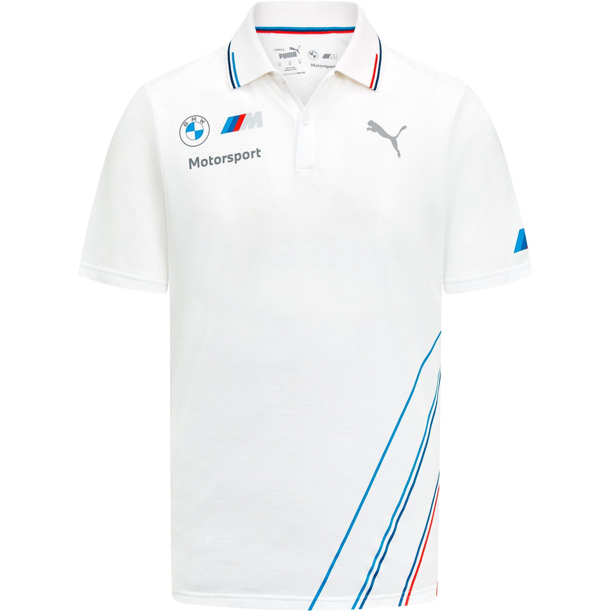 BMW Motorsports Men's Team Polo Shirt- Gray/White Polos BMW Motorsports XS White 
