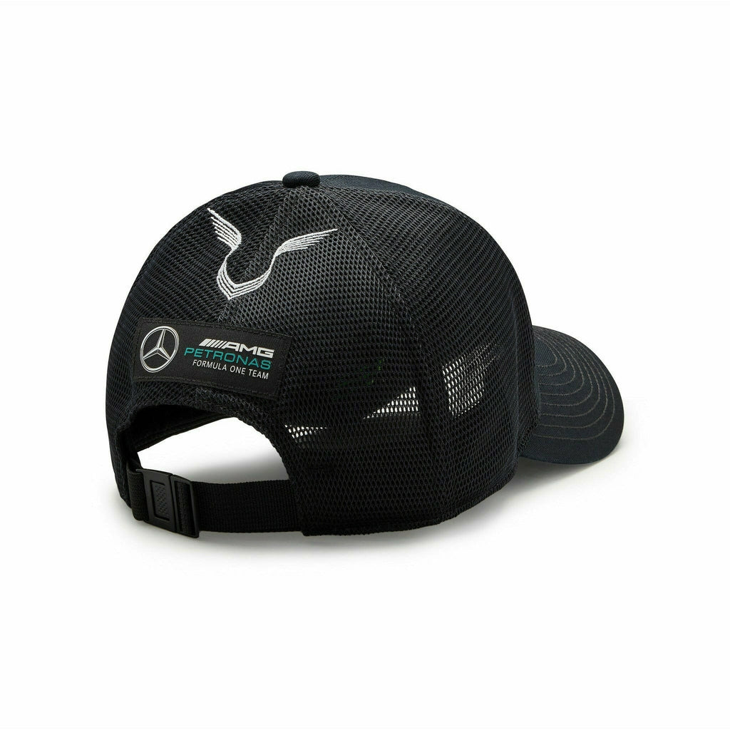 Mercedes Benz AMG Petronas F1 2022 Lewis Hamilton Team Trucker Hat- Black/White/Purple Hats Black