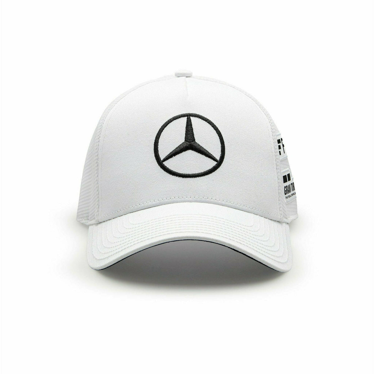 Mercedes Benz AMG Petronas F1 2022 Lewis Hamilton Team Trucker Hat- Black/White/Purple Hats Lavender