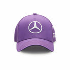 Mercedes Benz AMG Petronas F1 2022 Lewis Hamilton Team Trucker Hat- Black/White/Purple Hats Light Slate Gray