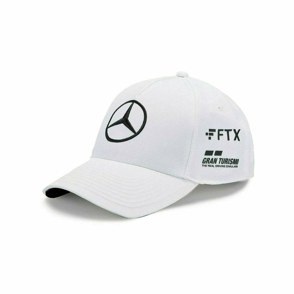 Mercedes Benz AMG Petronas F1 2022 Lewis Hamilton Baseball Hat- White/Black/Purple Hats Light Gray