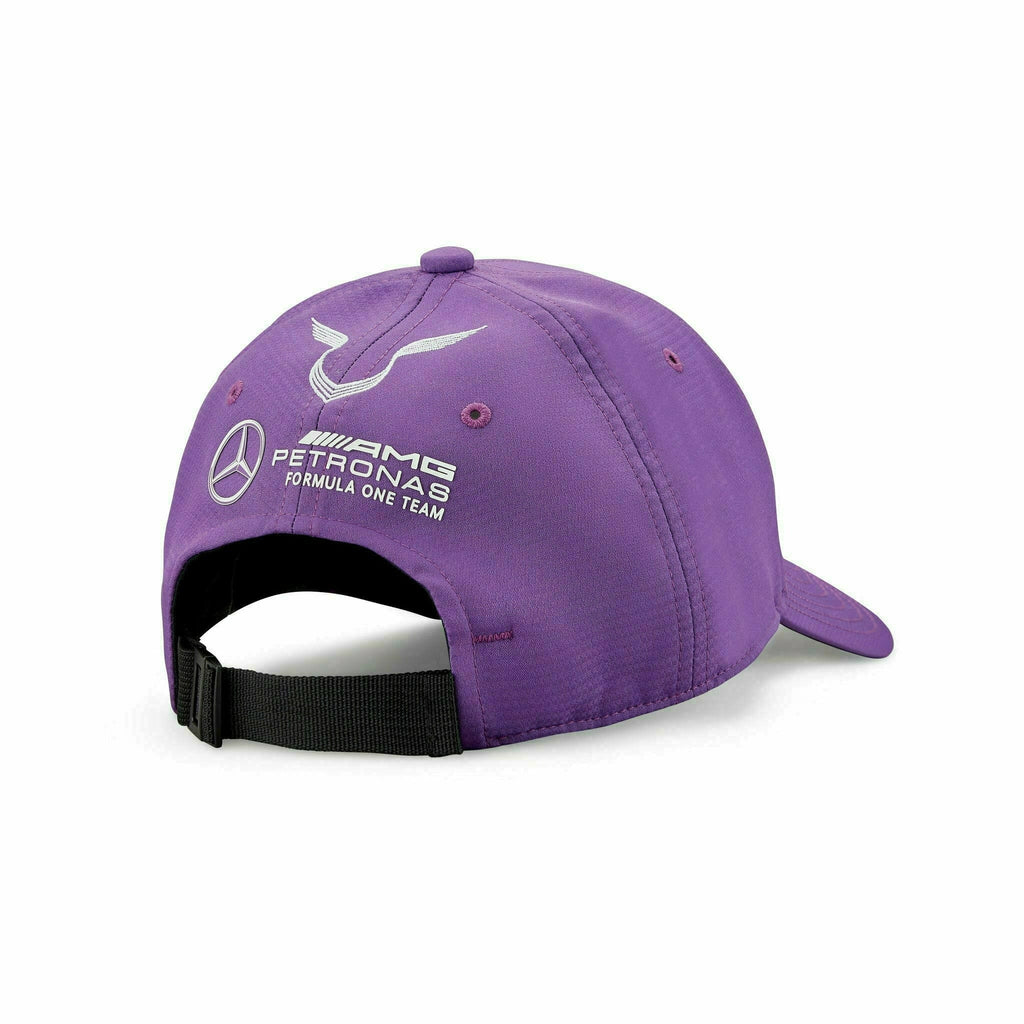 Mercedes Benz AMG Petronas F1 2022 Lewis Hamilton Baseball Hat- White/Black/Purple Hats Slate Gray