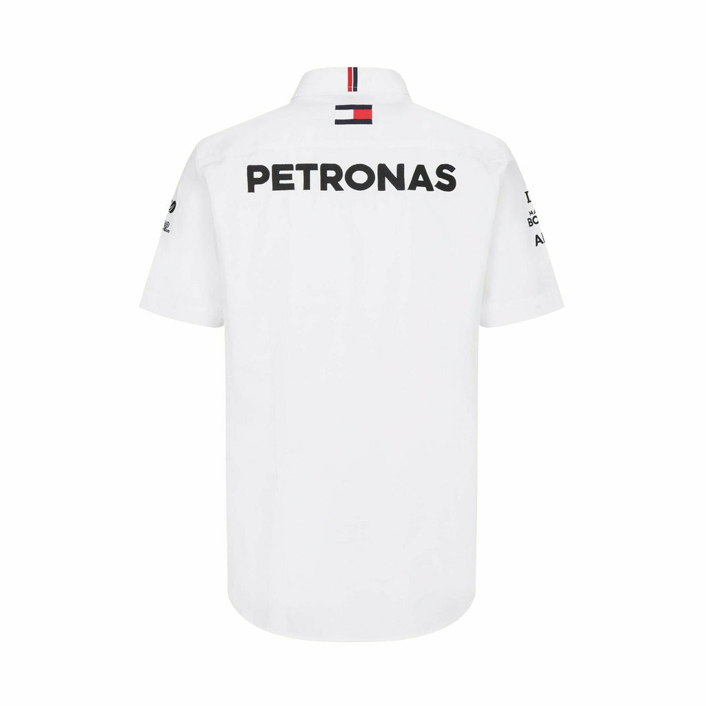 Mercedes Benz AMG Petronas F1 2022 Team Button Down Shirt- White Shirts White Smoke