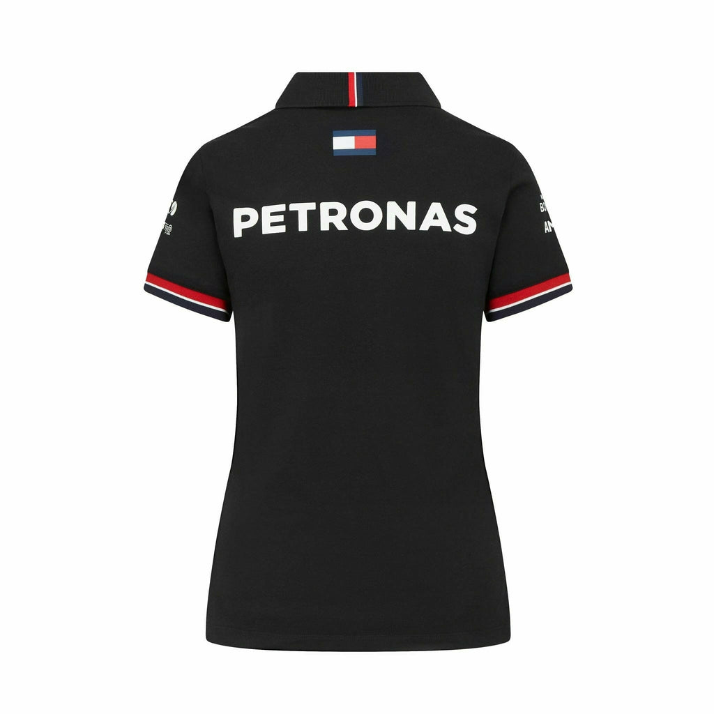 Mercedes Benz AMG Petronas F1 2022 Women's Team Polo Shirt - Black/White Polos Dark Slate Gray